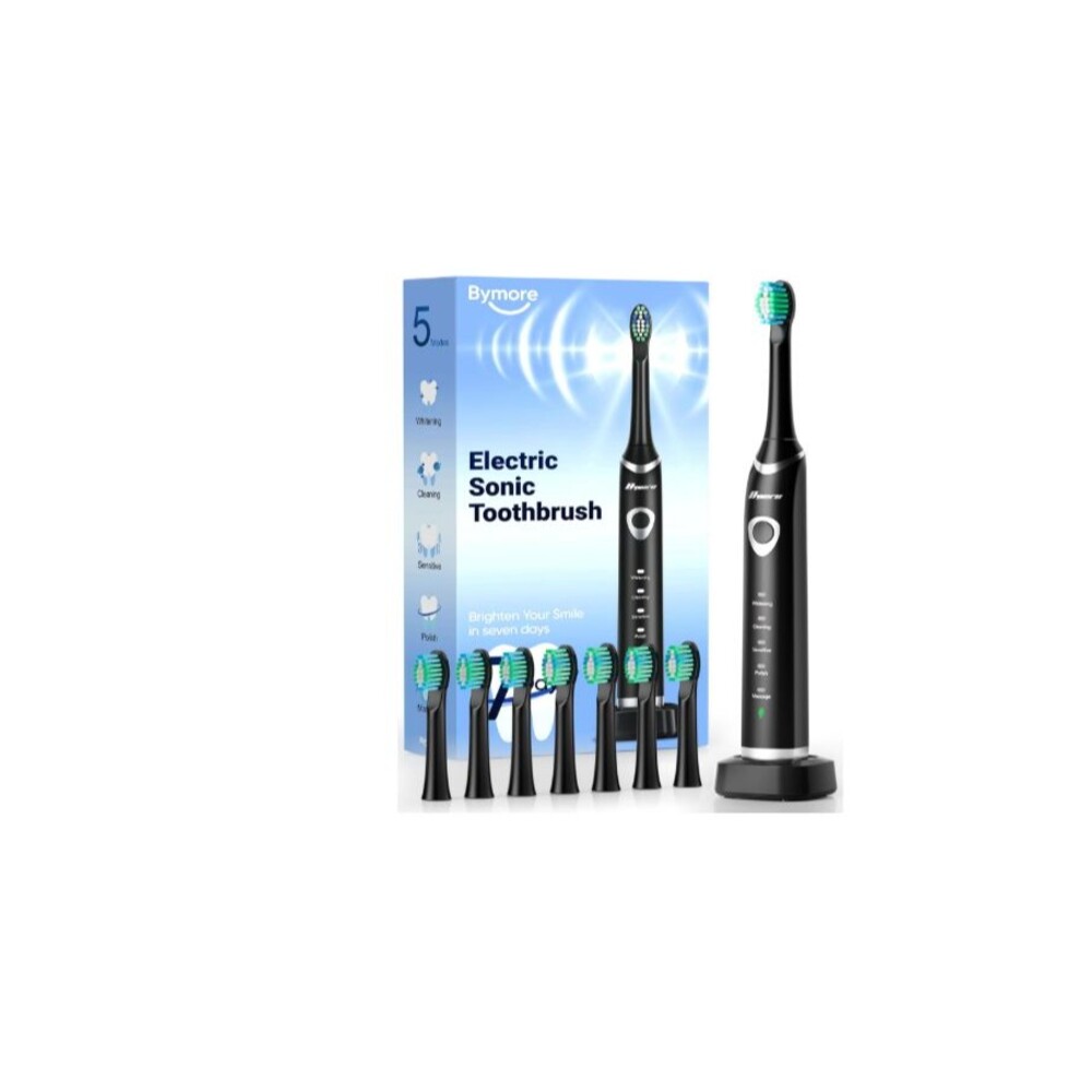 Electric Sonic Toothbrush for Adults,Travel Toothbrush with 8 Replacement
